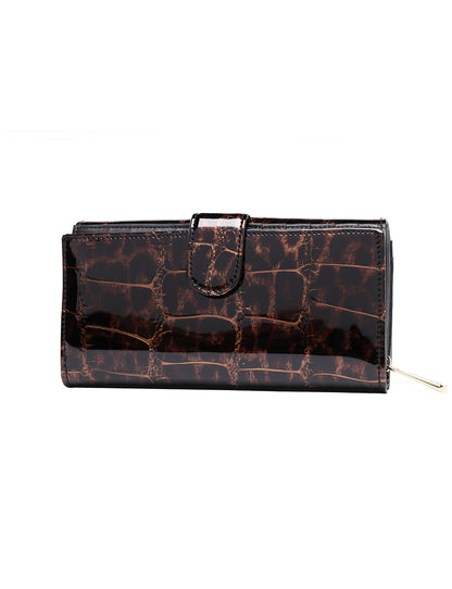 LEOPARD LARGE LEATHER RFID WALLET- WH701