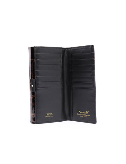 LEOPARD LARGE LEATHER RFID WALLET- WH701