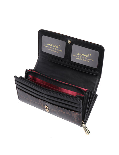 LEOPARD LARGE LEATHER RFID WALLET- WH701