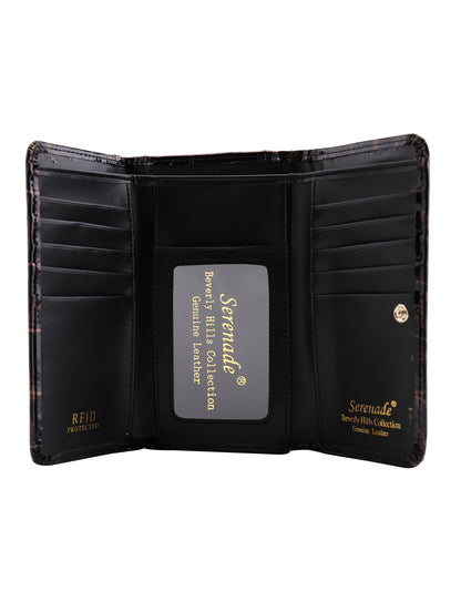 LEOPARD MED LEATHER RFID WALLET- WH702