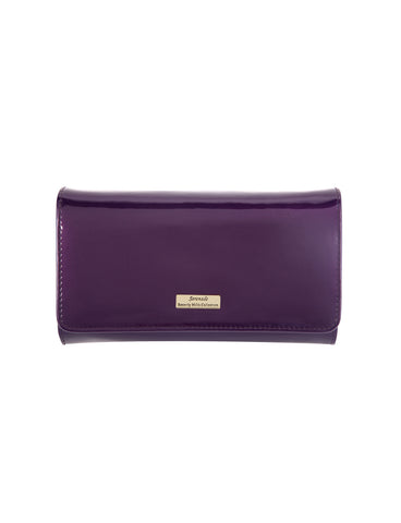 Allura Large Patent Leather Wallet with RFID- Purple