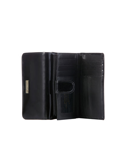 ALLURA MEDIUM PATENT LEATHER RFID WALLET -WSV102(G)-BLK